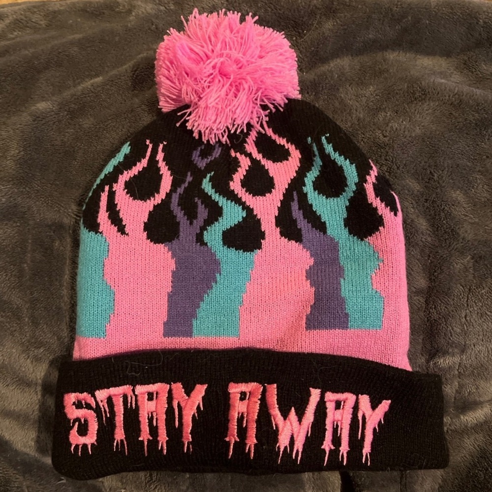 Too Fast Stay Away Beanie NWOT